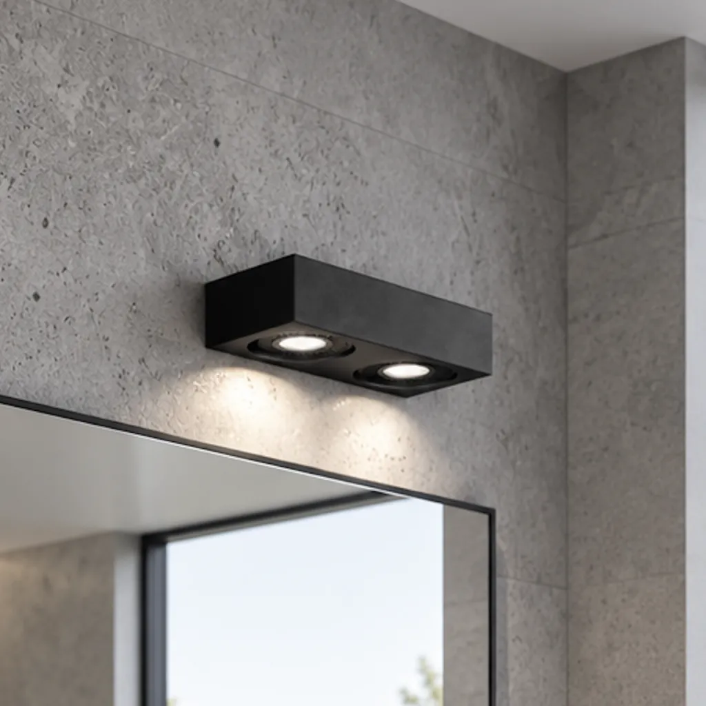 Brick 02 - LED-vegglampe, svart