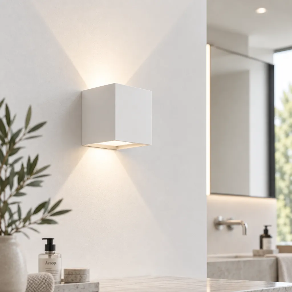 UP&DOWN - LED Vegglampe, 100x100, IP 54, Hvit