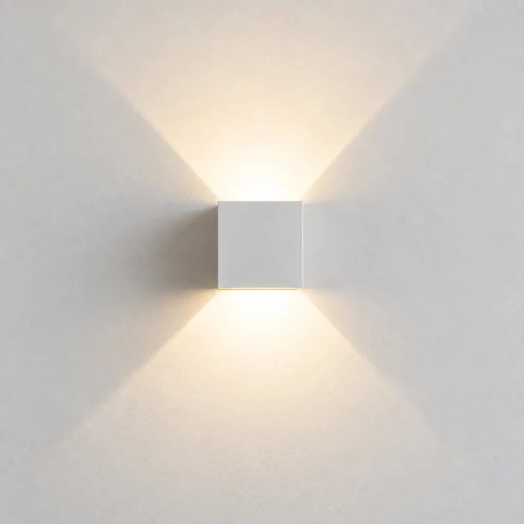 UP&DOWN - LED Vegglampe, 100x100, IP 54, Hvit