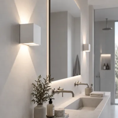 UP&DOWN - LED Vegglampe, 100x100, IP 54, Hvit