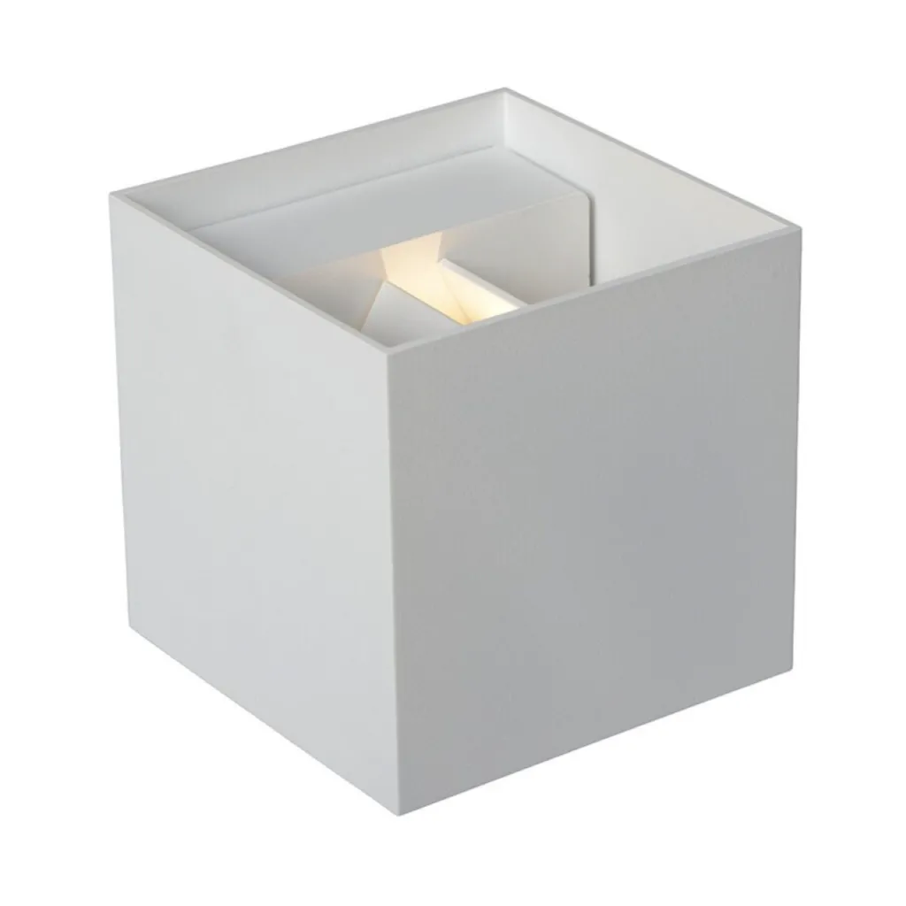 UP&DOWN - LED Vegglampe, 100x100, IP 54, Hvit