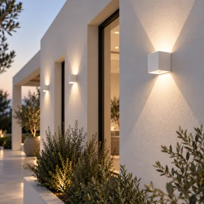 UP&DOWN - LED Vegglampe, 100x100, IP 54, Hvit
