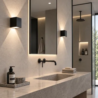 UP&DOWN - LED-vegglampe, 100x100, IP 54, svart