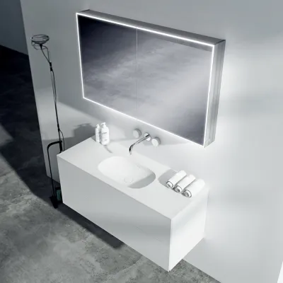 Block Soft 120 - Baderomsmøbel 120x46 cm, matt hvit med SolidTec® vask