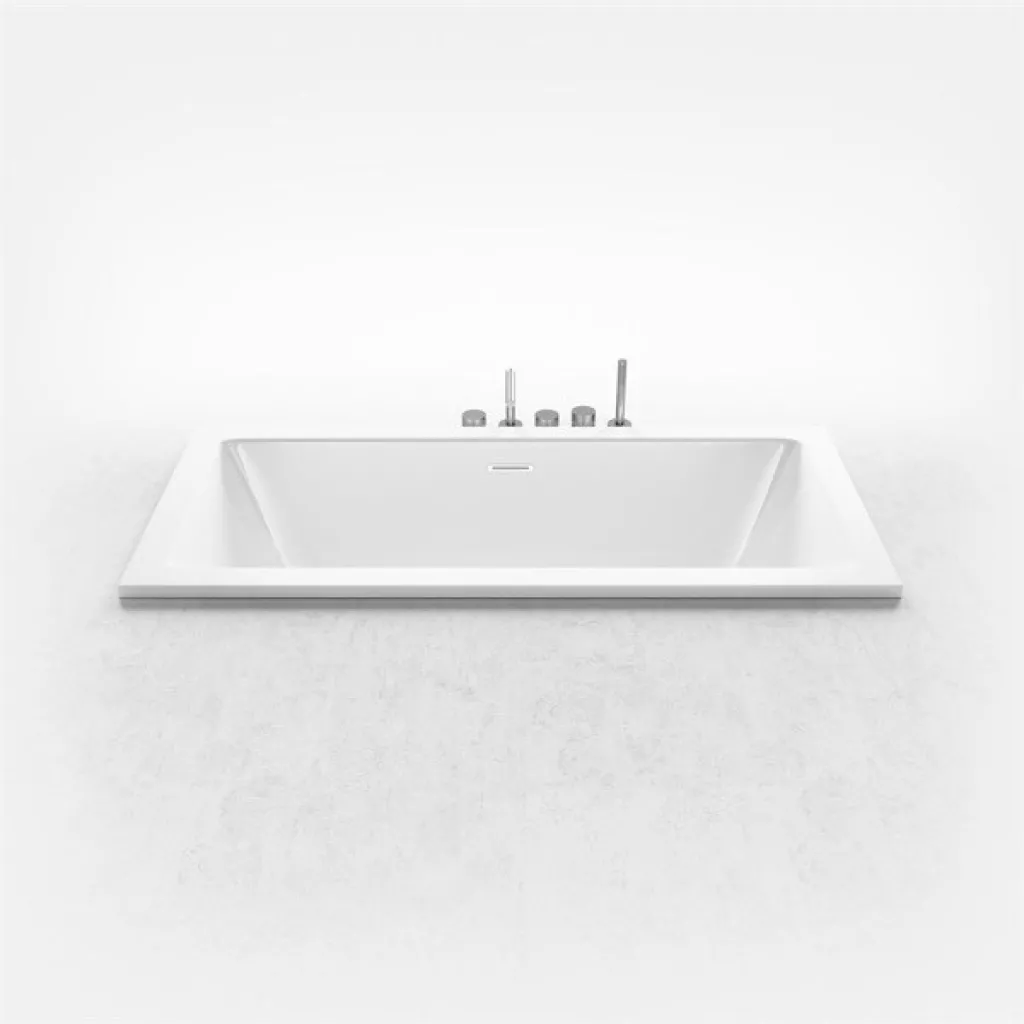 Pulcher Flat 1700 - Innebygget badekar 170x80 cm., Blank Hvit
