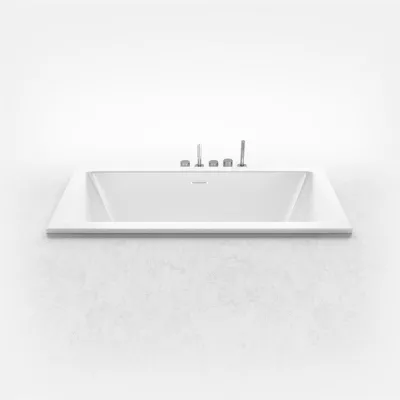 Pulcher Flat 1700 - Innebygget badekar 170x80 cm., Blank Hvit