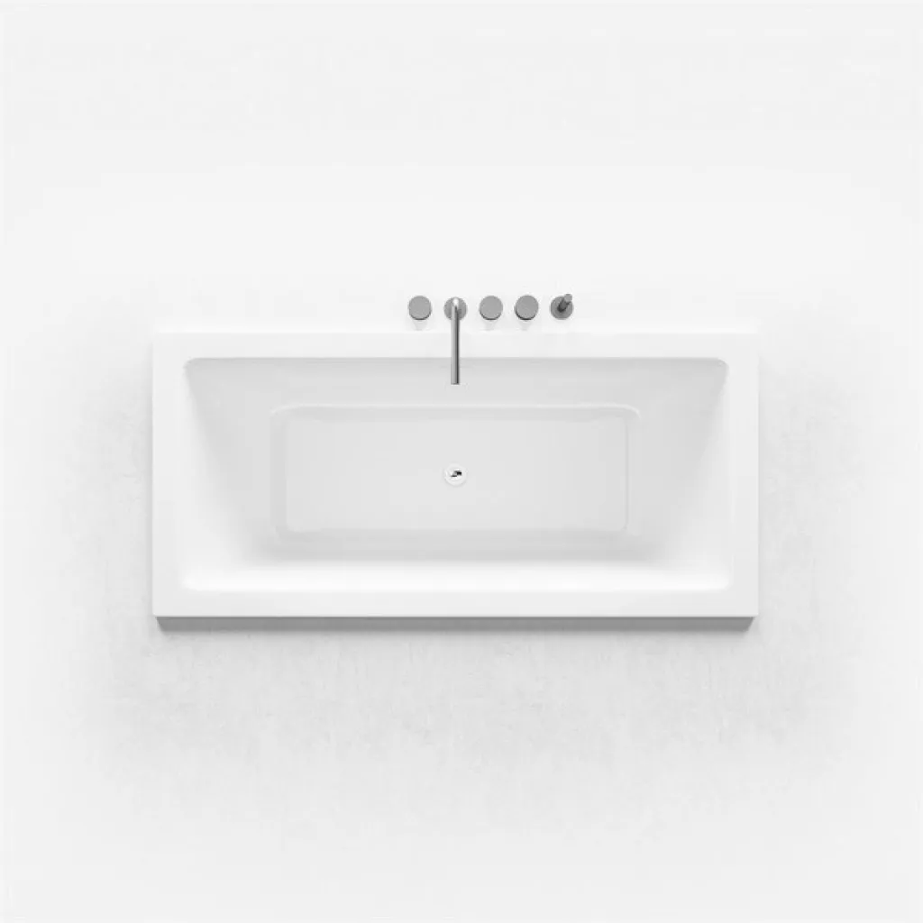 Pulcher Flat 1700 - Innebygget badekar 170x80 cm., Blank Hvit
