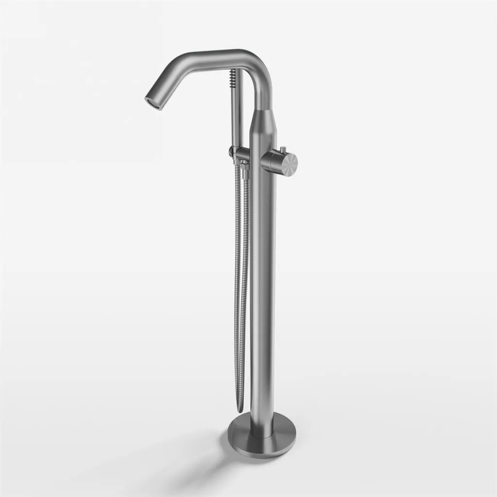 Classwell C12 - Frittstående badekar/dusjarmatur, børstet rustfritt stål