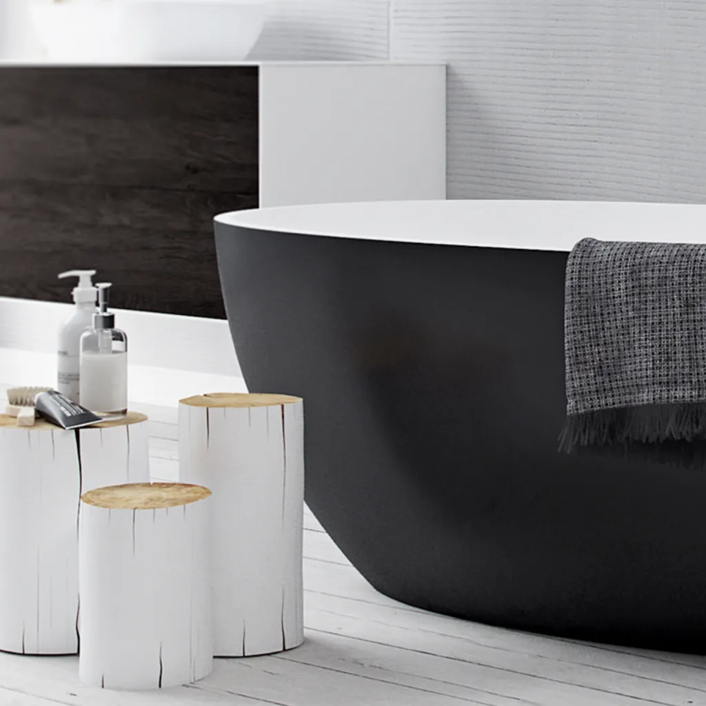 Boheme XL 170 - 170x87, Solid Matt Hvit/Matt Svart SolidTec®