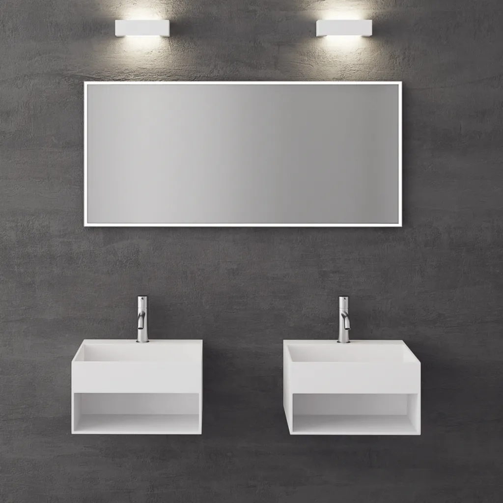 Boxo 45L - 45x40 Servant med oppbevaring, Matt Hvit SolidTec®