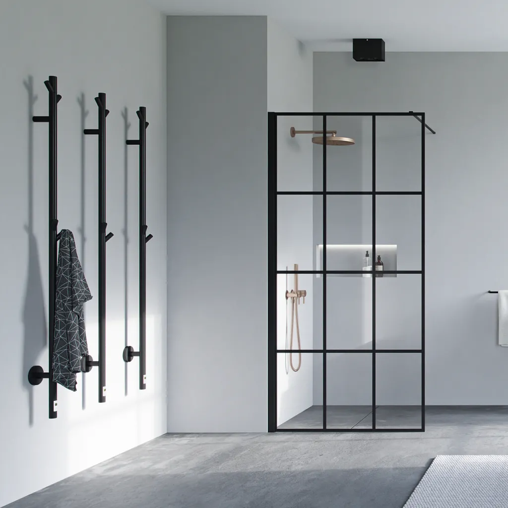Pulcher® Style PS14 - Elektrisk håndkletørker m/timer, matt sort