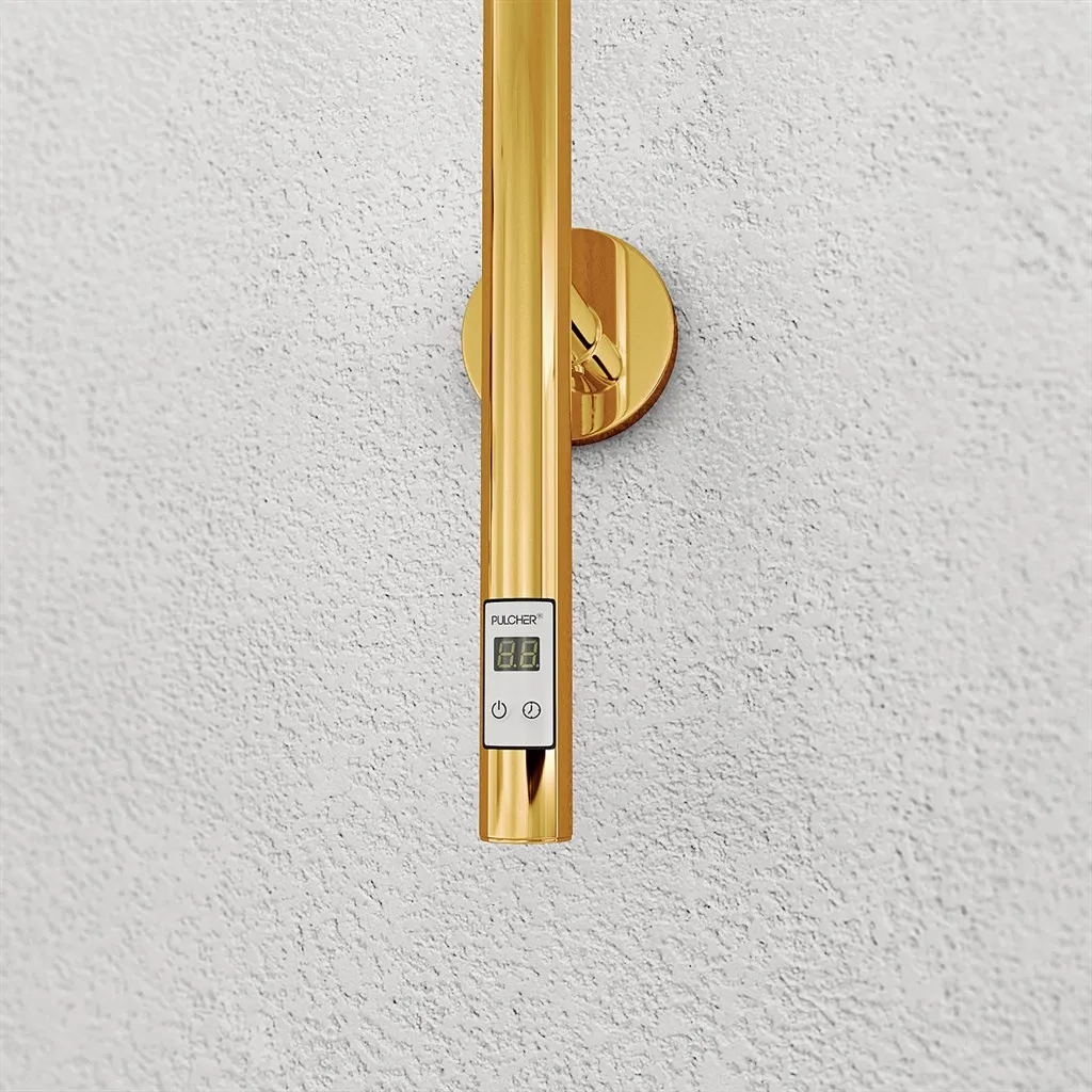 Pulcher® Style PS14 - Elektrisk håndkletørker m/timer, PVD Messing