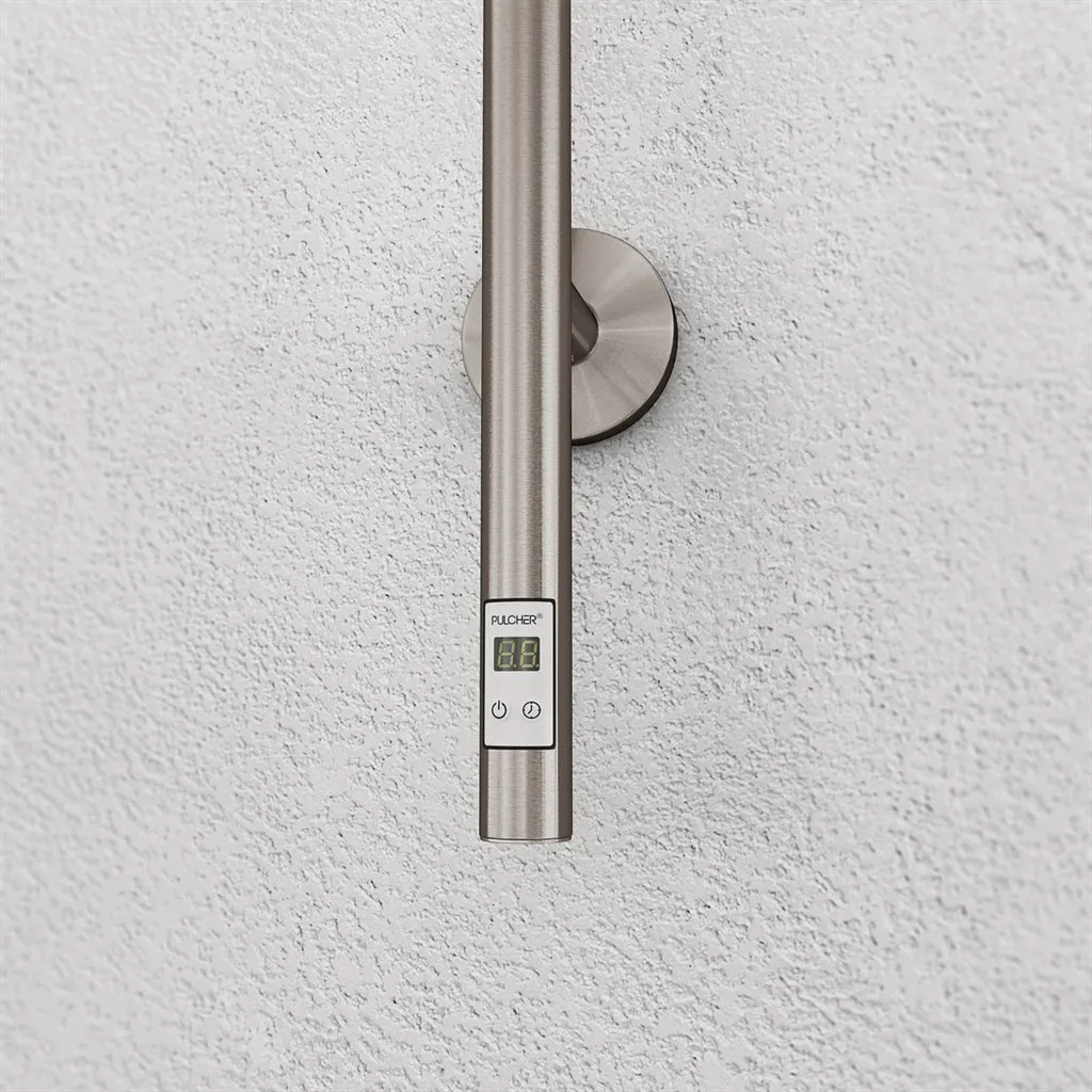 Pulcher® Style PS14 - Elektrisk håndklevarmer m/timer, børstet rustfritt stål