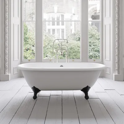 The Supell 168 - Black & White, emaljert støpejernsbadekar