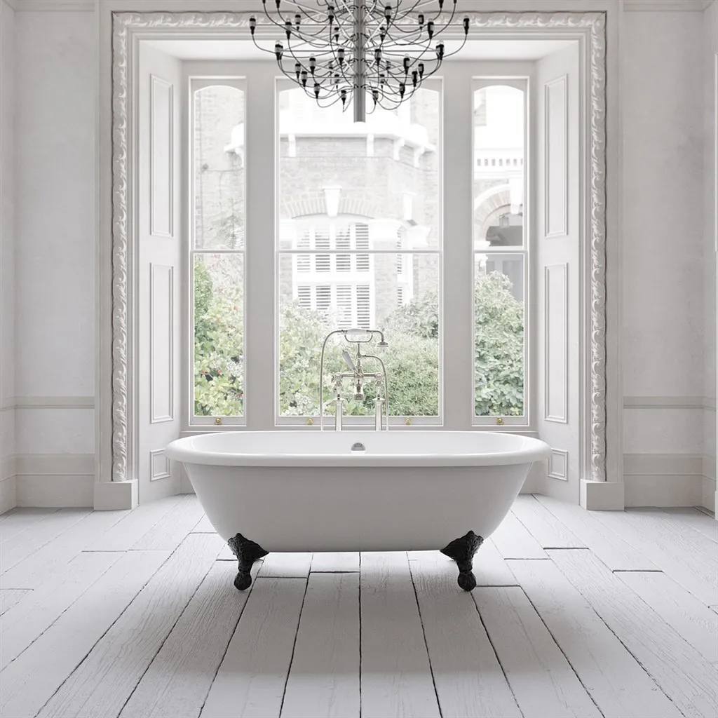 The Supell 168 - Black & White, emaljert støpejernsbadekar
