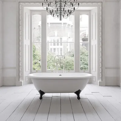 The Supell 168 - Black & White, emaljert støpejernsbadekar