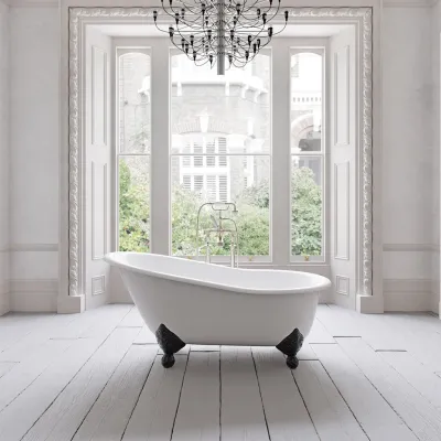 The Joyus 156 - Black & White, emaljert støpejernsbadekar