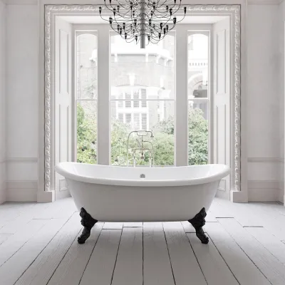 The Suite 183 - Black & White, emaljert støpejernsbadekar