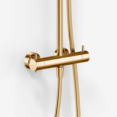 Semplice Rain DeLuxe SRL02 - SmartTerm Ø25 EasyClean, Polert Messing Natur