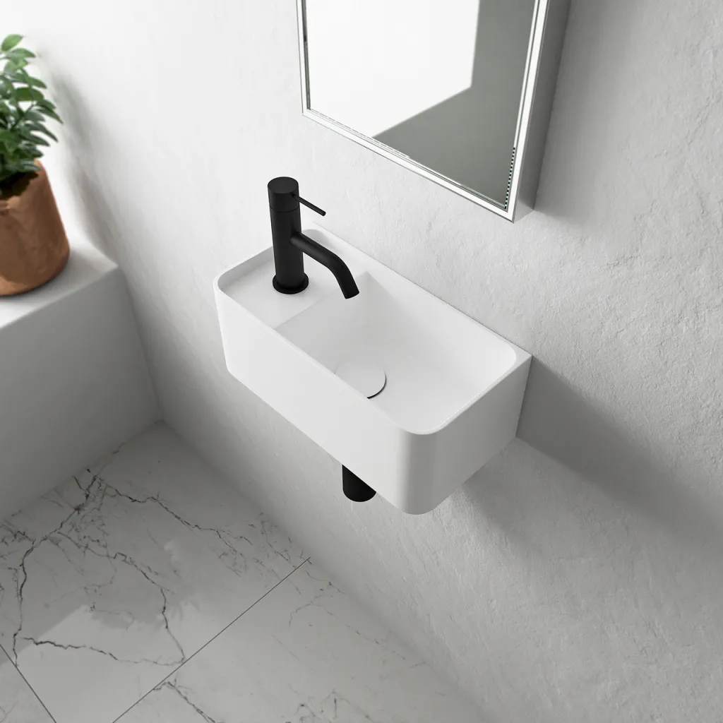 Coco 1R - Servant 36x18 cm, Matt Hvit SolidTec®
