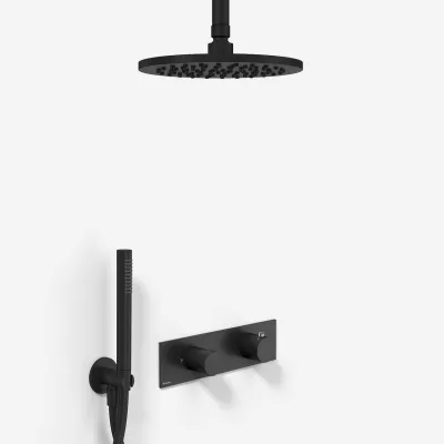 Nostromo G572B S13 - Termostat Dusjsett DeLuxe Ø20, Tak, Matt sort