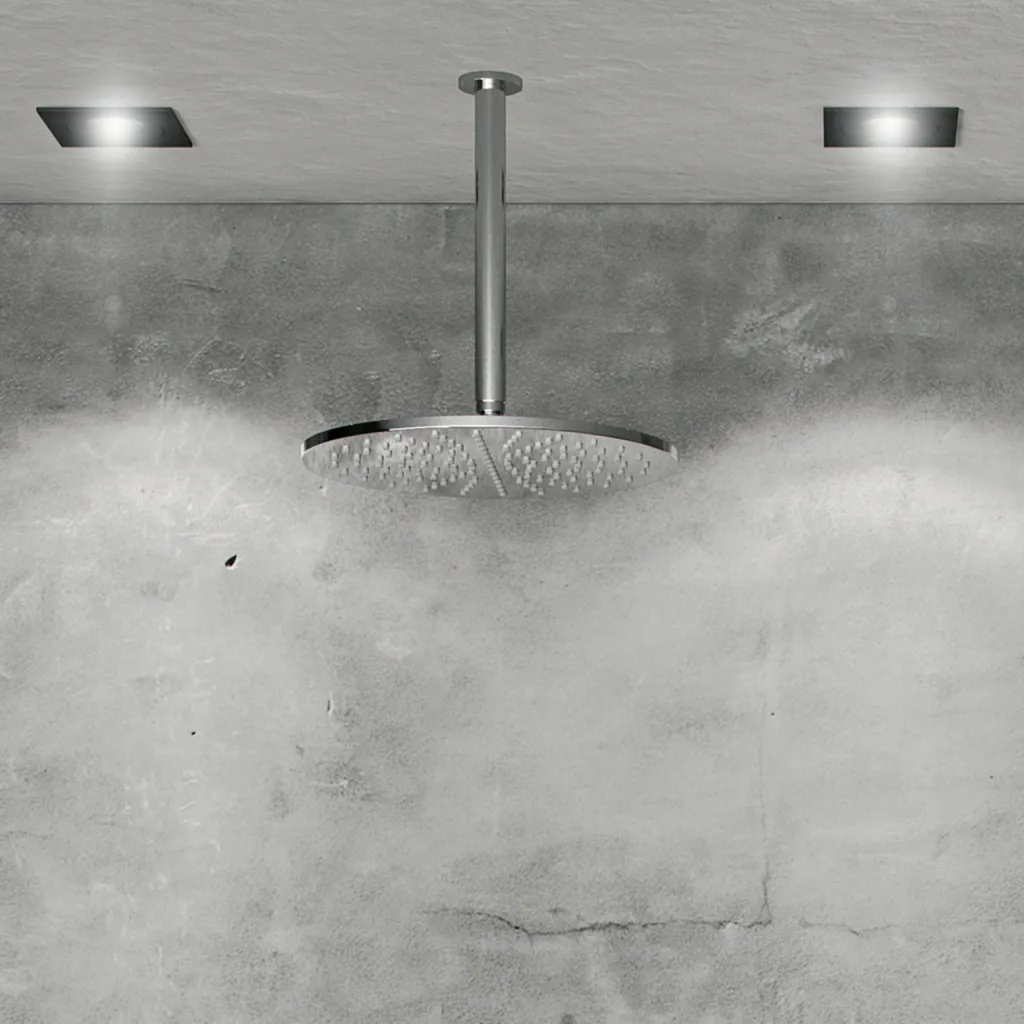 Classwell C18 S04 - Termostatsett XL Rain DeLuxe Ø30 m/rør fra tak, Krom Polert