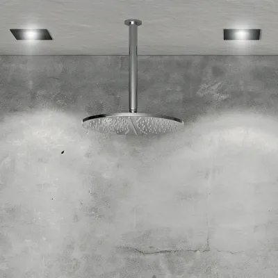 Classwell C18 S04 - Termostatsett XL Rain DeLuxe Ø30 m/rør fra tak, Krom Polert