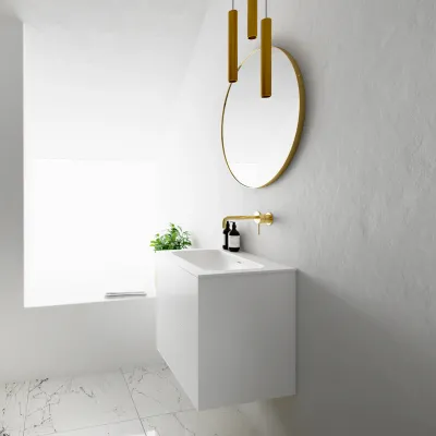 Pulcher Mood 60 Soft - Baderomsmøbel 60x46 cm, matt hvit med SolidTec® vask