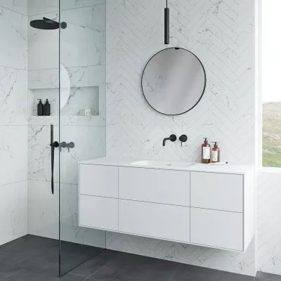 Pulcher Mood 140 Soft - Baderomsmøbel 140x46, Mathvid m/ SolidTec® vask