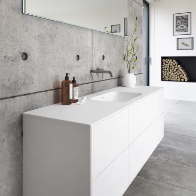 Pulcher Mood 160 Soft - Baderomsmøbel 160x46 cm, Mathvid m/ SolidTec® vask
