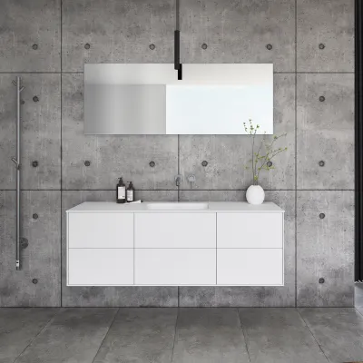 Pulcher Mood 160 Soft - Baderomsmøbel 160x46 cm, Mathvid m/ SolidTec® vask