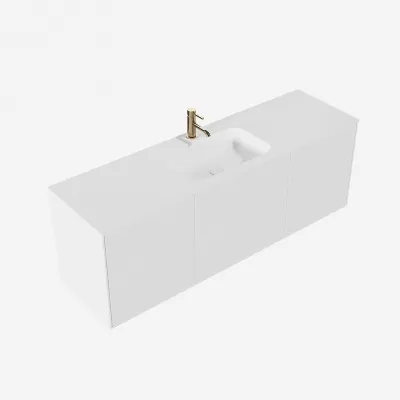 Pulcher Mood 160 Soft - Baderomsmøbel 160x46 cm, Mathvid m/ SolidTec® vask