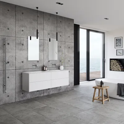 Pulcher Mood 160D Soft - Baderomsmøbel 160x46 cm, Mathvid m/ SolidTec®. vask