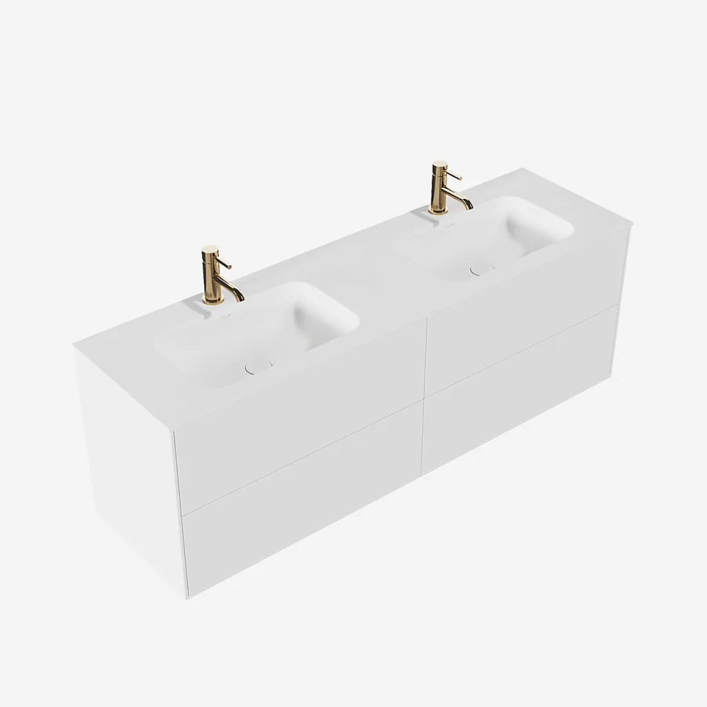 Pulcher Mood 160D Soft - Baderomsmøbel 160x46 cm, Mathvid m/ SolidTec®. vask