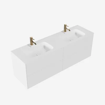 Pulcher Mood 160D Soft - Baderomsmøbel 160x46 cm, Mathvid m/ SolidTec®. vask