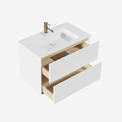 Pulcher Mood 80 Soho - Baderomsmøbel 80x46 cm, matt hvit med SolidTec® vask