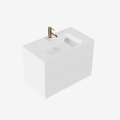 Pulcher Mood 80 Soho - Baderomsmøbel 80x46 cm, matt hvit med SolidTec® vask
