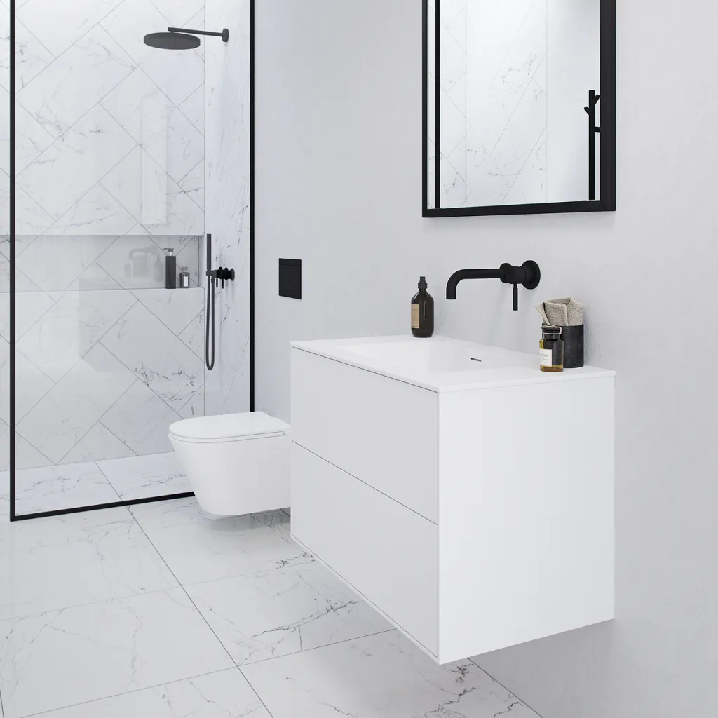 Pulcher Mood 80 Soho - Baderomsmøbel 80x46 cm, Mathvid m/ SolidTec® vask