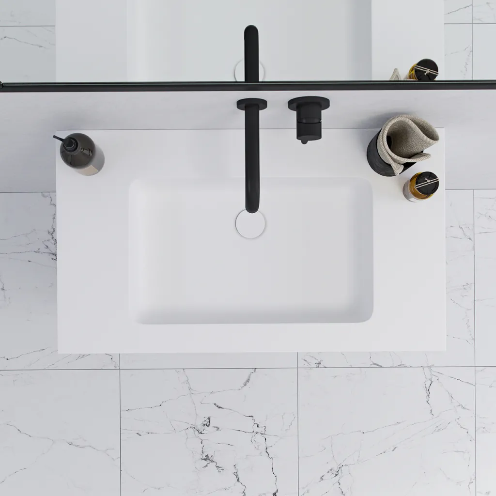 Pulcher Mood 80 Soho - Baderomsmøbel 80x46 cm, matt hvit med SolidTec® vask