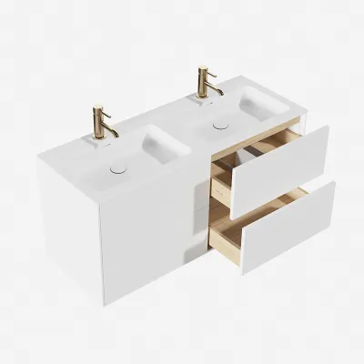 Pulcher Mood 120D Soho - Baderomsmøbel 120x46 cm, matt hvit med SolidTec® vask