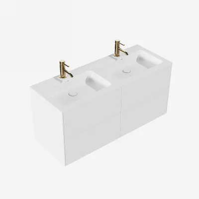 Pulcher Mood 120D Soho - Baderomsmøbel 120x46 cm, matt hvit med SolidTec® vask