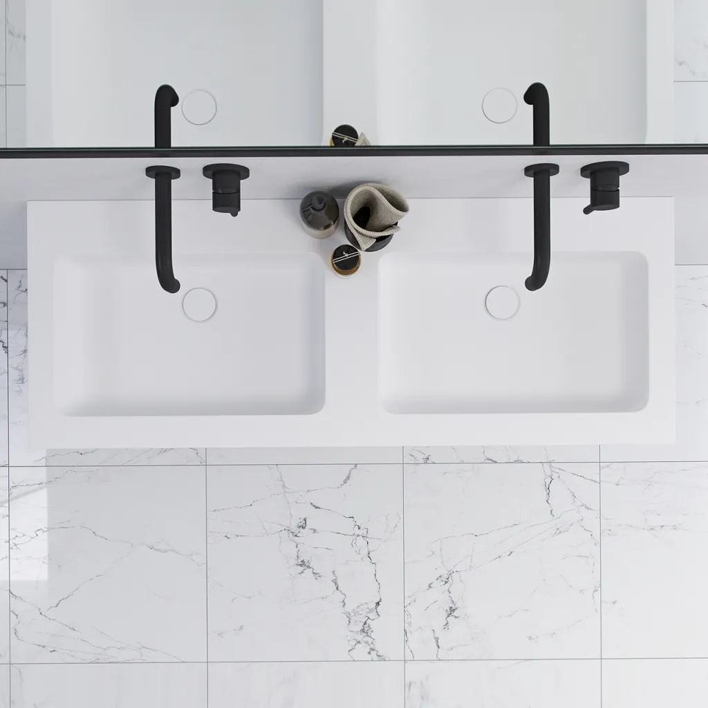 Pulcher Mood 120D Soho - Baderomsmøbel 120x46 cm, matt hvit med SolidTec® vask