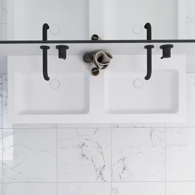 Pulcher Mood 120D Soho - Baderomsmøbel 120x46 cm, matt hvit med SolidTec® vask