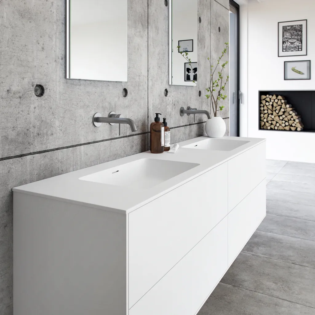 Pulcher Mood 180D Soho - Baderomsmøbel 180x46 cm, Mathvid m/ SolidTec® vask