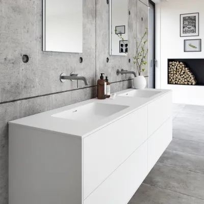 Pulcher Mood 180D Soho - Baderomsmøbel 180x46 cm, Mathvid m/ SolidTec® vask