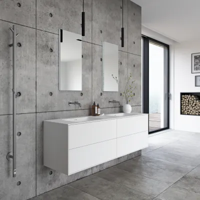 Pulcher Mood 180D Soho - Baderomsmøbel 180x46 cm, Mathvid m/ SolidTec® vask
